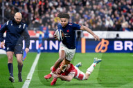 Lancement du Tournoi des Six Nations opposant la France au Pays de Galles (43-0) au stade de France à Saint-Denis