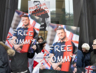 Tommy Robinson supporters march from Waterloo to Whitehall for rally & speeches, 
London, UK.