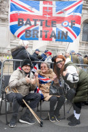 Tommy Robinson supporters march from Waterloo to Whitehall for rally & speeches, 
London, UK.