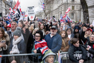 Tommy Robinson supporters march from Waterloo to Whitehall for rally & speeches, 
London, UK.