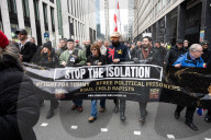 Tommy Robinson supporters march from Waterloo to Whitehall for rally & speeches, 
London, UK.