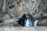 Litter picking on Khortytsia Island in Zaporizhzhia