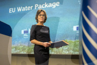EU Commissioner Roswell Addresses Water Conditions in the EU, in Brussels,Belgium.