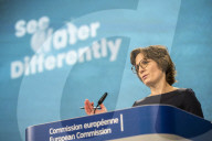 EU Commissioner Roswell Addresses Water Conditions in the EU, in Brussels,Belgium.