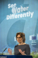 EU Commissioner Roswell Addresses Water Conditions in the EU, in Brussels,Belgium.