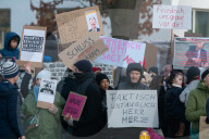 Friedlich Merz Rally For Upcoming Election In Bonn And Counter Protest