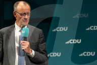 Friedlich Merz Rally For Upcoming Election In Bonn And Counter Protest
