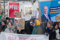 Friedlich Merz Rally For Upcoming Election In Bonn And Counter Protest