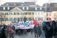Friedlich Merz Rally For Upcoming Election In Bonn And Counter Protest