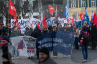 Friedlich Merz Rally For Upcoming Election In Bonn And Counter Protest