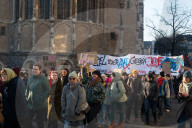 Friedlich Merz Rally For Upcoming Election In Bonn And Counter Protest