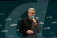 Friedlich Merz Rally For Upcoming Election In Bonn And Counter Protest