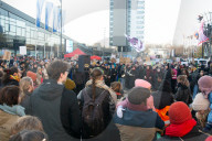 Friedlich Merz Rally For Upcoming Election In Bonn And Counter Protest