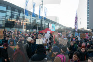 Friedlich Merz Rally For Upcoming Election In Bonn And Counter Protest