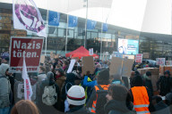 Friedlich Merz Rally For Upcoming Election In Bonn And Counter Protest