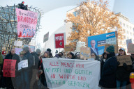 Friedlich Merz Rally For Upcoming Election In Bonn And Counter Protest
