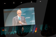 Friedlich Merz Rally For Upcoming Election In Bonn And Counter Protest