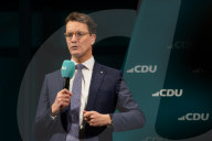Friedlich Merz Rally For Upcoming Election In Bonn And Counter Protest