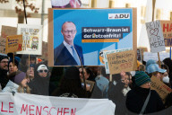 Friedlich Merz Rally For Upcoming Election In Bonn And Counter Protest