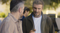 Images de la pub "Stella Artois" pour le Super Bowl 2025 avec David Beckham