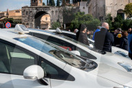 Roma, Sit-in dei tassisti a Bocca della Verit&#xe0;
Roma, Sit-in dei tassisti a Bocca della Verit&#xe0;