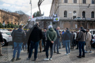 Roma, Sit-in dei tassisti a Bocca della Verit&#xe0;
Roma, Sit-in dei tassisti a Bocca della Verit&#xe0;