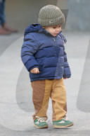 AUSTRIA, SWITZERLAND AND GERMANY ONLY** Aurora Ramazzotti Strolls Through Milan With Son Cesare And Friends - 04 Feb 2025