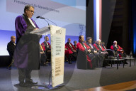 Il Presidente della Repubblica, Sergio Mattarella in occasione della cerimonia di consegna dell&#x2019;onorificenza accademica di Dottore Honoris Causa dall&#x2019;Universit&#xe0; di Aix-Marseille