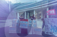 Milano - Presidio con azione degli studenti di Unione degli Studenti