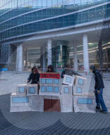 Milano - Presidio con azione degli studenti di Unione degli Studenti