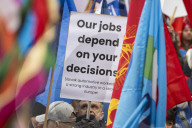 Industrial Workers' Protest in Front of the European Commission