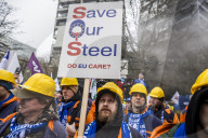 Industrial Workers' Protest in Front of the European Commission