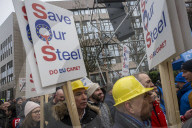 Industrial Workers' Protest in Front of the European Commission