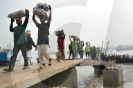 Laborers Unload Fish at Karnaphuli Fish Port - Bangladesh