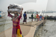 Laborers Unload Fish at Karnaphuli Fish Port - Bangladesh
