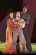 Fotoprobe der Oper Pferd frisst Hut unter der Regie von Herbert Fritsch in Berlin