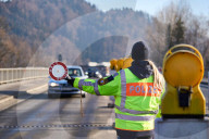 Das Ende von Schengen: Grosskontrolle der Bayerischen Polizei an der Grenze zu Österreich in Oberaudorf