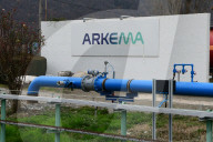 Protesters In Front Of The Arkema Factory In The Isere Department