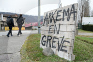 Protesters In Front Of The Arkema Factory In The Isere Department