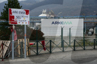 Protesters In Front Of The Arkema Factory In The Isere Department
