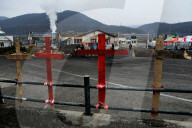 Protesters In Front Of The Arkema Factory In The Isere Department
