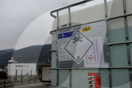 Protesters In Front Of The Arkema Factory In The Isere Department