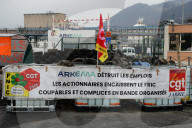 Protesters In Front Of The Arkema Factory In The Isere Department