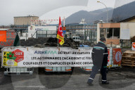 Protesters In Front Of The Arkema Factory In The Isere Department