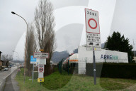 Protesters In Front Of The Arkema Factory In The Isere Department