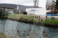 Protesters In Front Of The Arkema Factory In The Isere Department