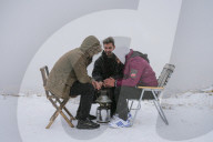 Rare heavy snowfall in Damascus
