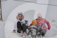 Rare heavy snowfall in Damascus