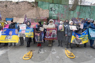 Rally for POWs outside Red Cross headquarters in Kyiv