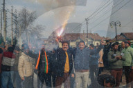 BJP Celebrates After Leading In Delhi's Legislative Assembly Elections
